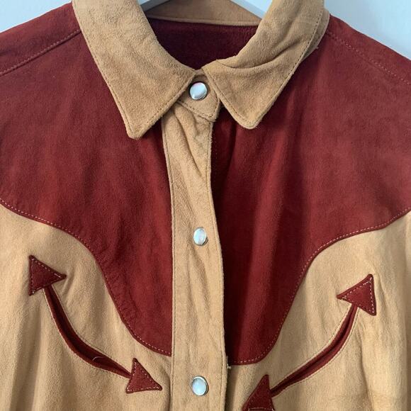 70s/80s Vintage Suede Western Shirt - S - Picture 4 of 4